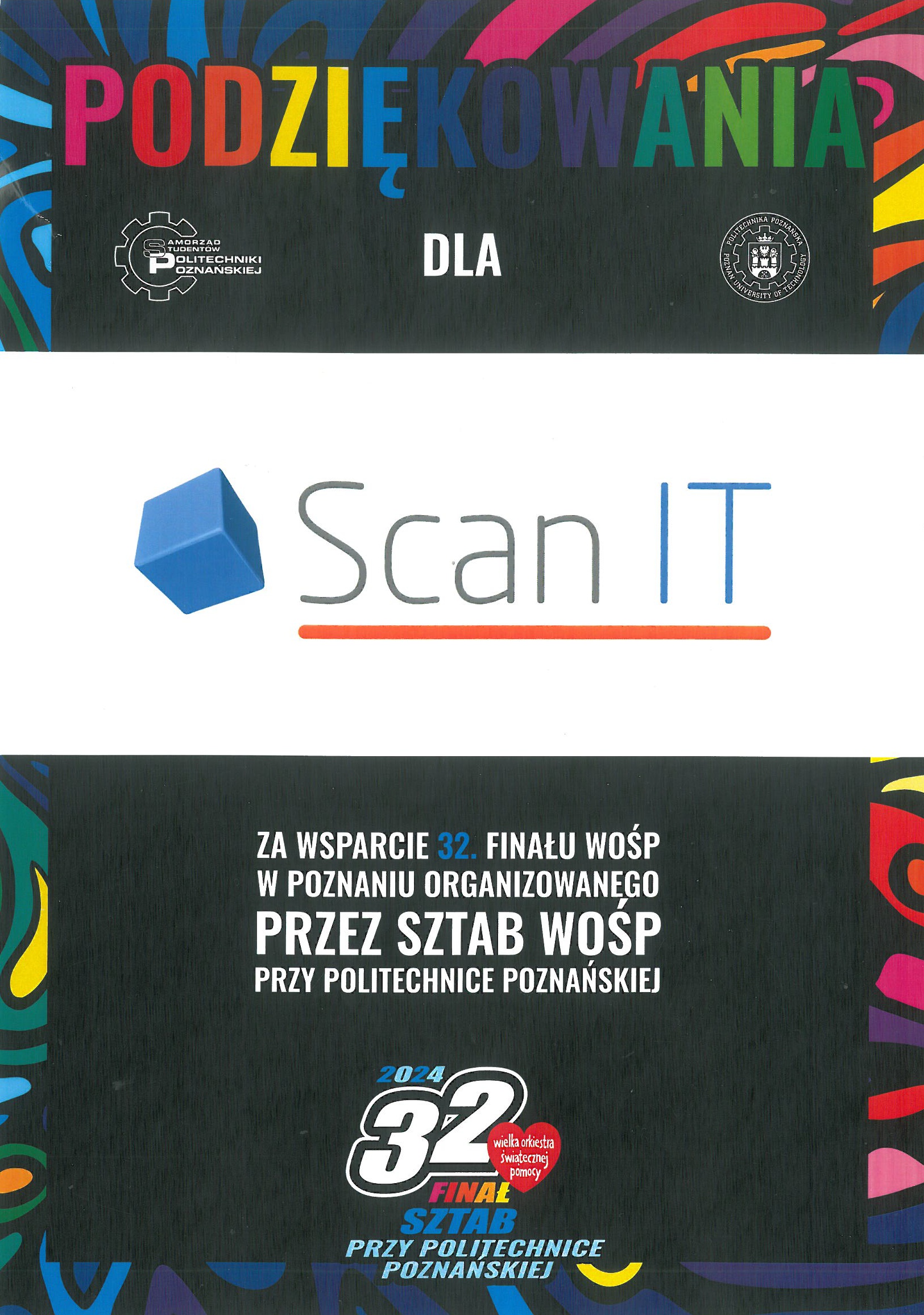 WOŚP - Scan-IT - Podziękowanie